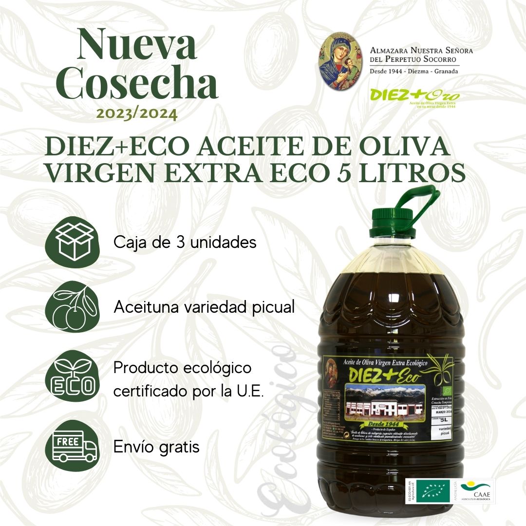 Comprar Aceite Oliva Virgen Extra ECOLÓGICO (PET 5 litros)
