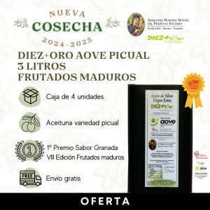 Diez+Oro Aceite de oliva Virgen Extra 3 Litros – Caja 4 u.