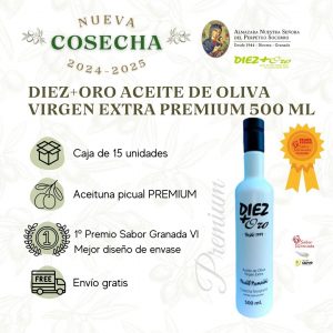 AOVE Picual Premium 500 ml – Caja 15 u.